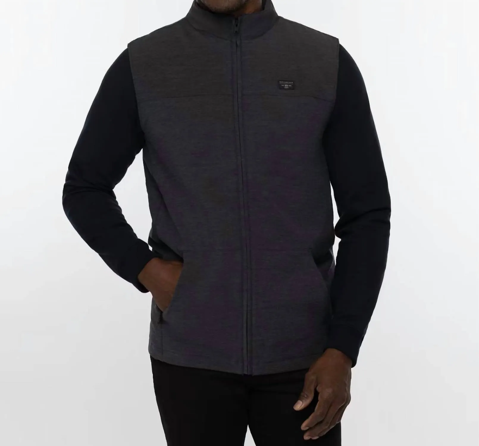 Top Of The Line Golf Vest In Heather Black