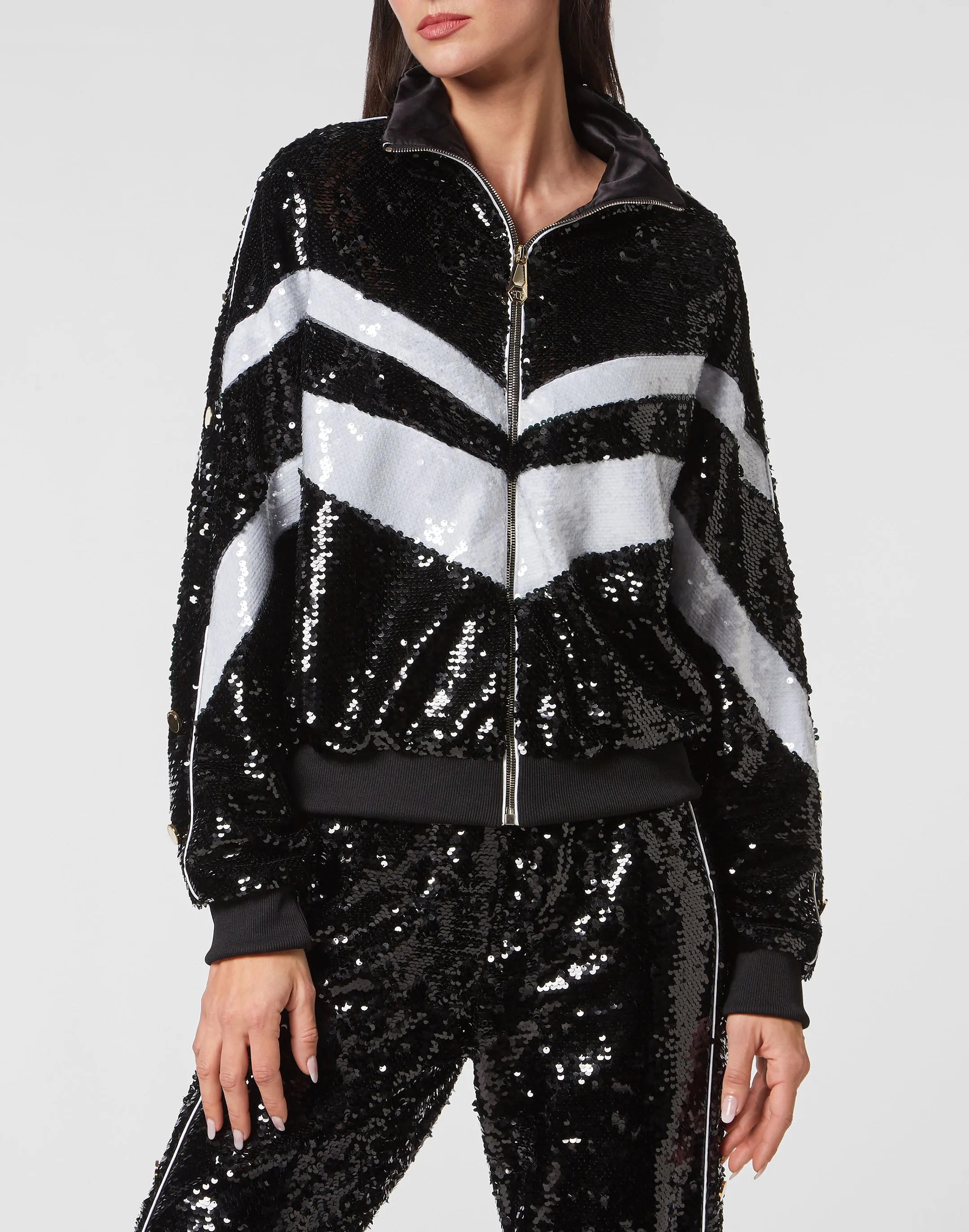 Top/Trousers Tracksuit  with Crystals