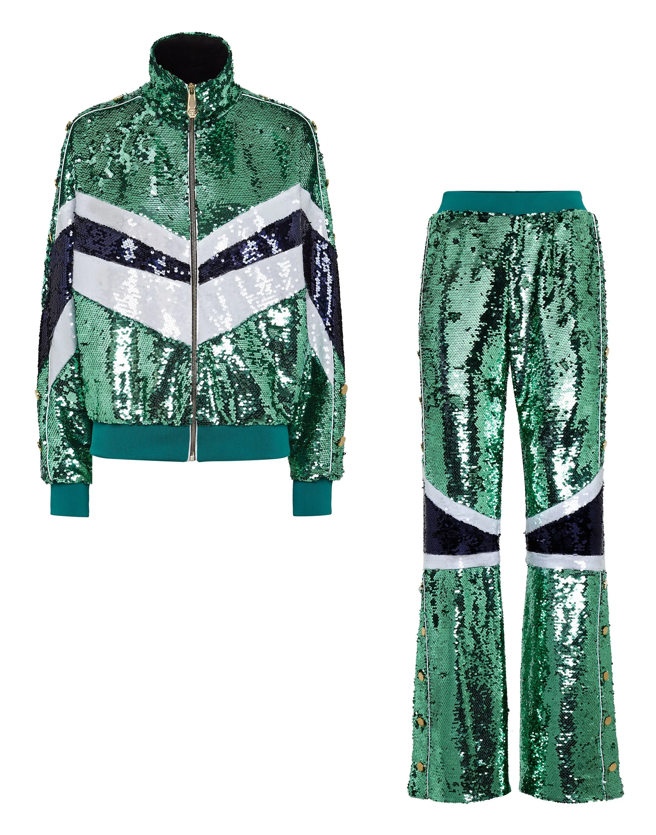 Top/Trousers Tracksuit  with Crystals
