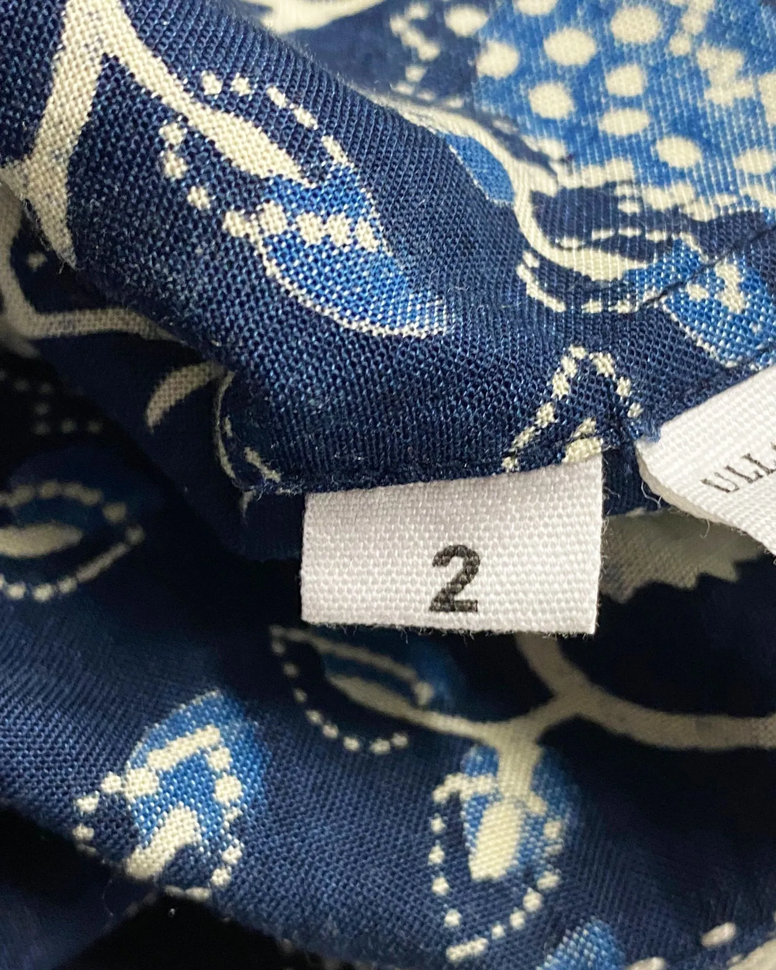 Ulla Johnson Asima Batik One Shoulder Blouse in Blue Cotton