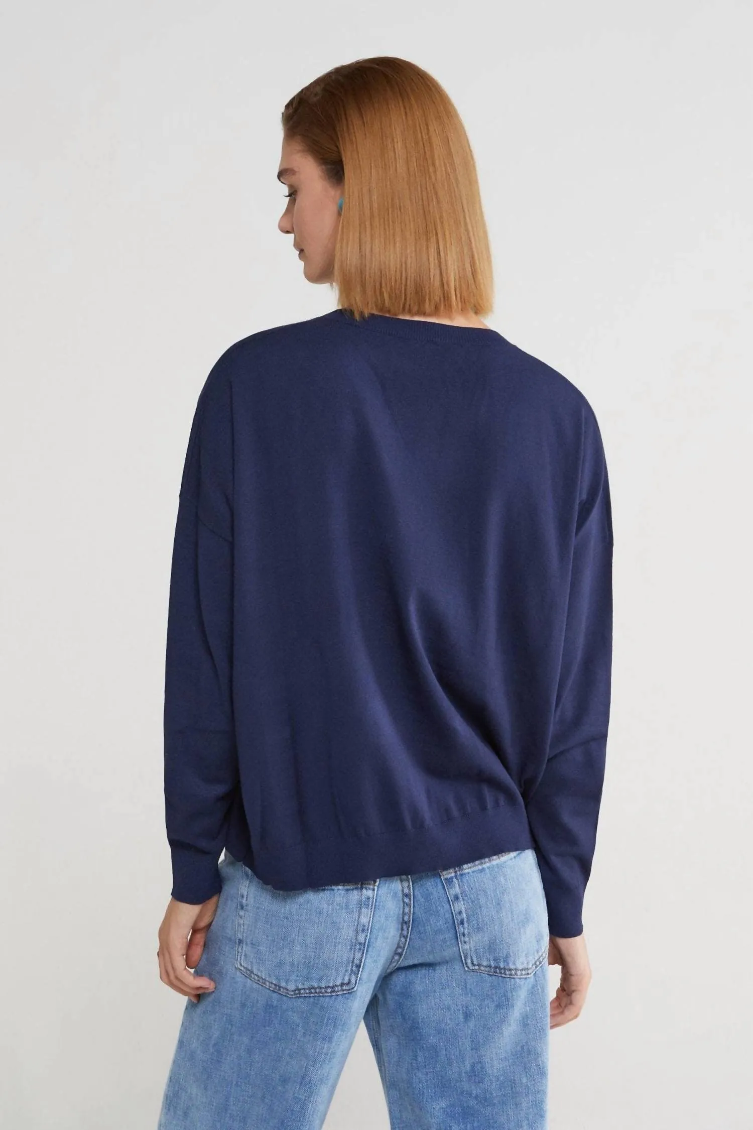 V-Neck Sweater In Blue
