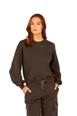 Vintage Havana Pleated Sleeve Crew B8928
