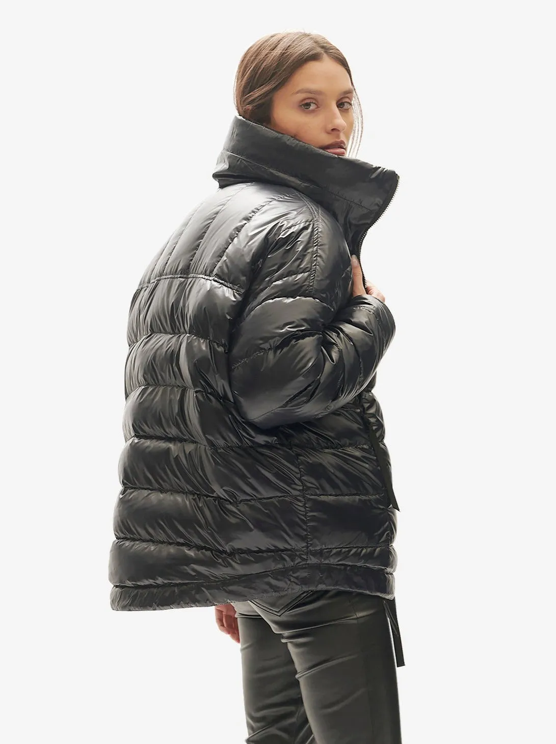 W Reversible Wool Half Zip - Black Plaid