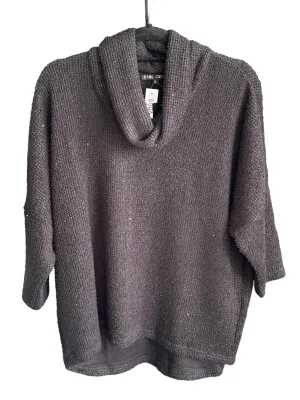 Women Keep Me Warm Cowl Neck Sweater In Black