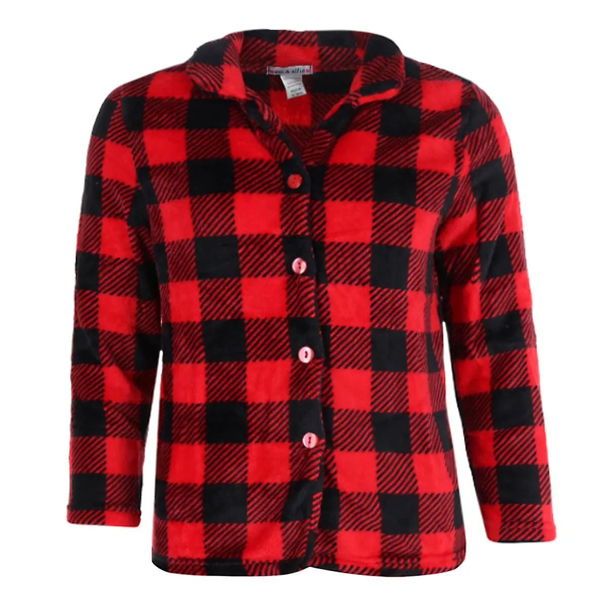 Women's Buffalo Check Long Sleeve 3 Piece Pajama Set