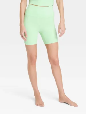 Women's Plain Bike Shorts,Green