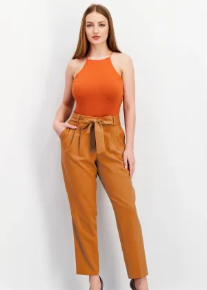 Women's Plain Pants,Brown