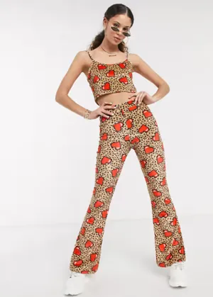 Women's Printed Flare Pants,Multi