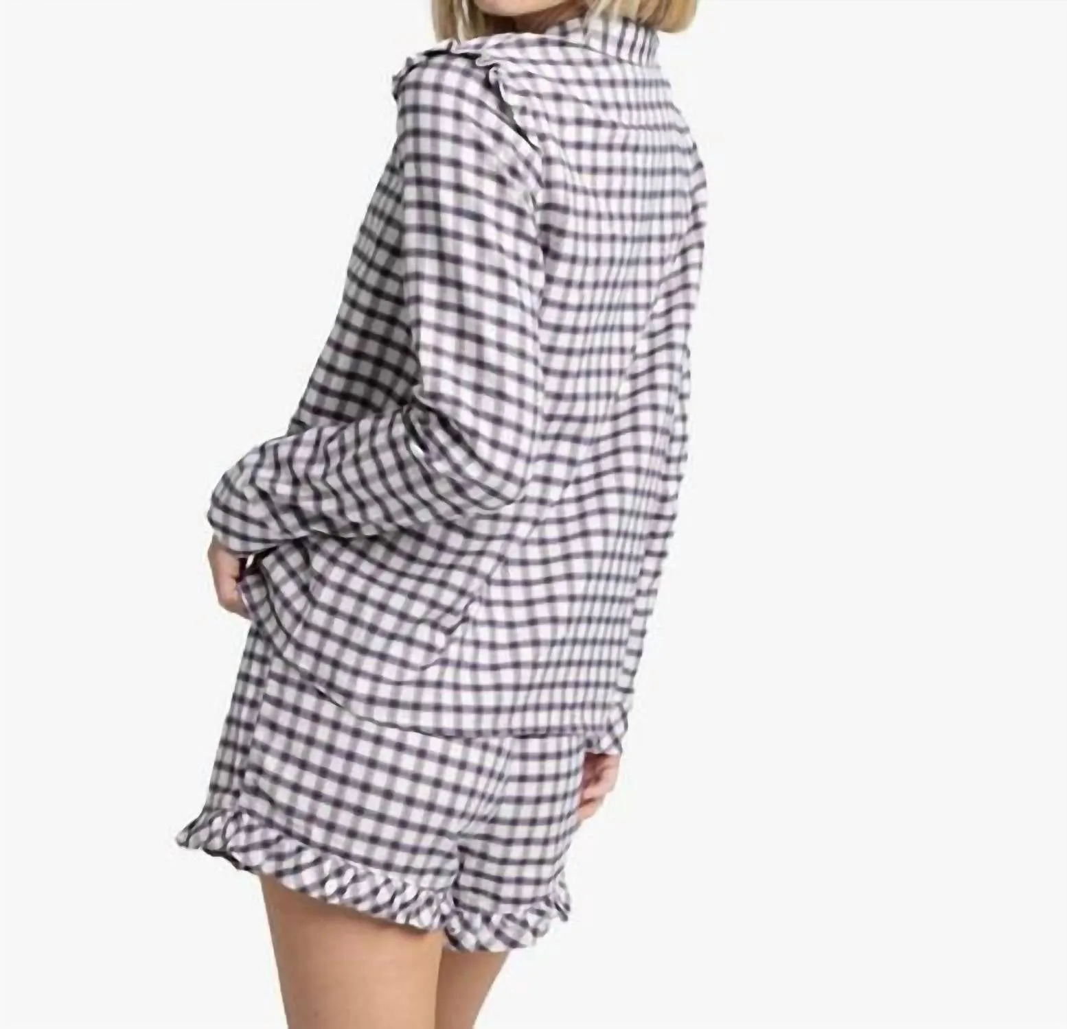 Women's Silverleaf Plaid Lounge Set In Marshmallow