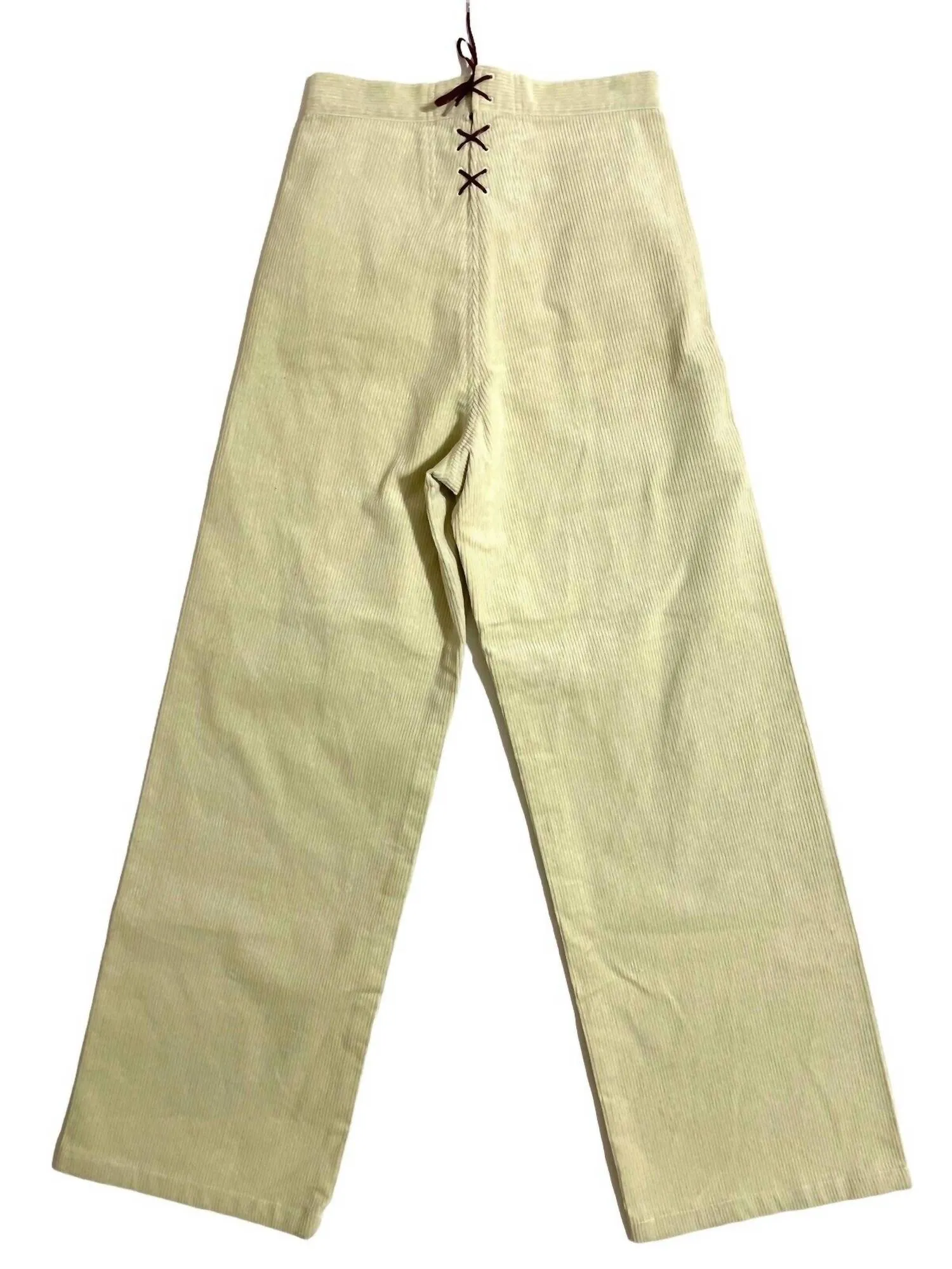 Women's Wide Leg Corduroy Sailor Pants In Light Green