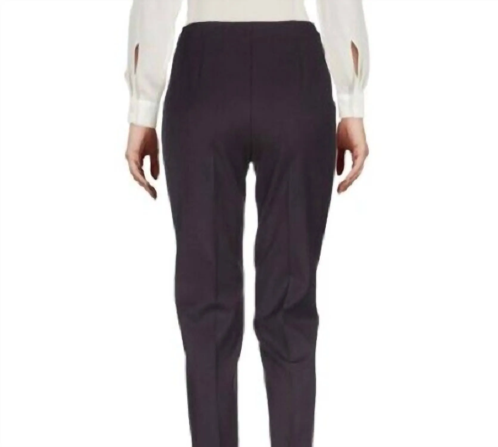 Wool Straight Leg Ankle Crop Pant In Purple