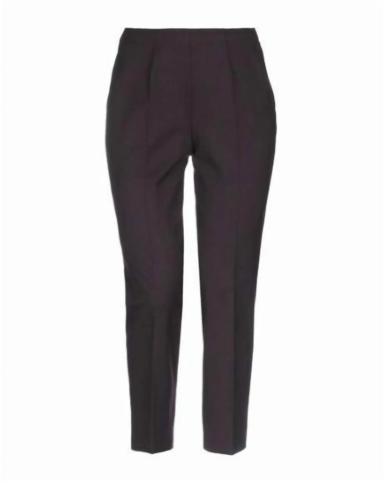 Wool Straight Leg Ankle Crop Pant In Purple