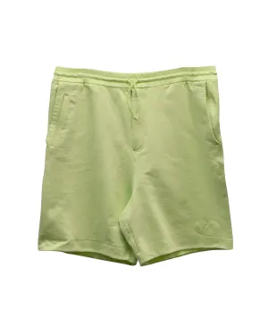 Y-3 Drawstring Shorts in Lime Green Cotton