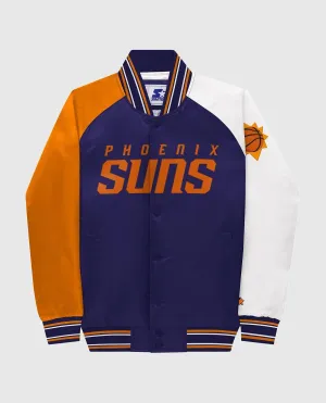 Youth Phoenix Suns Varsity Satin Full-Snap Jacket In Purple