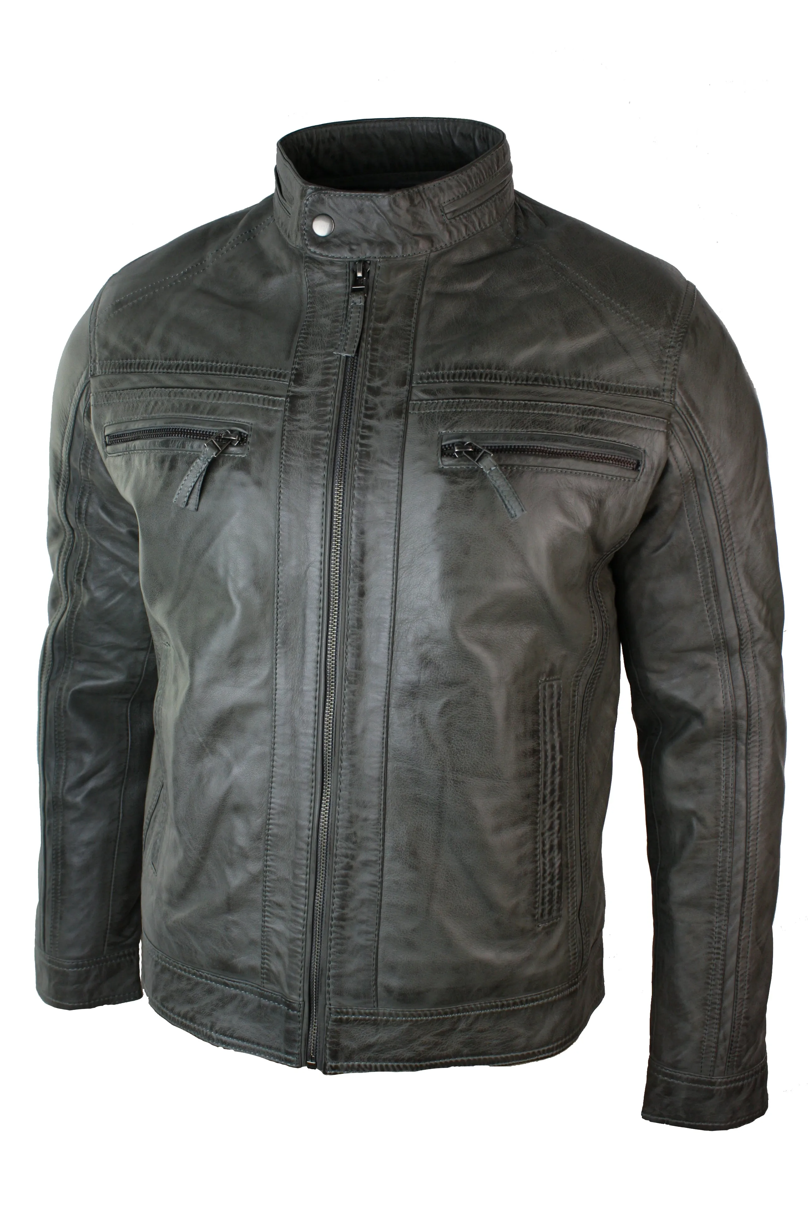 Zipped Biker Soft Leather Jacket