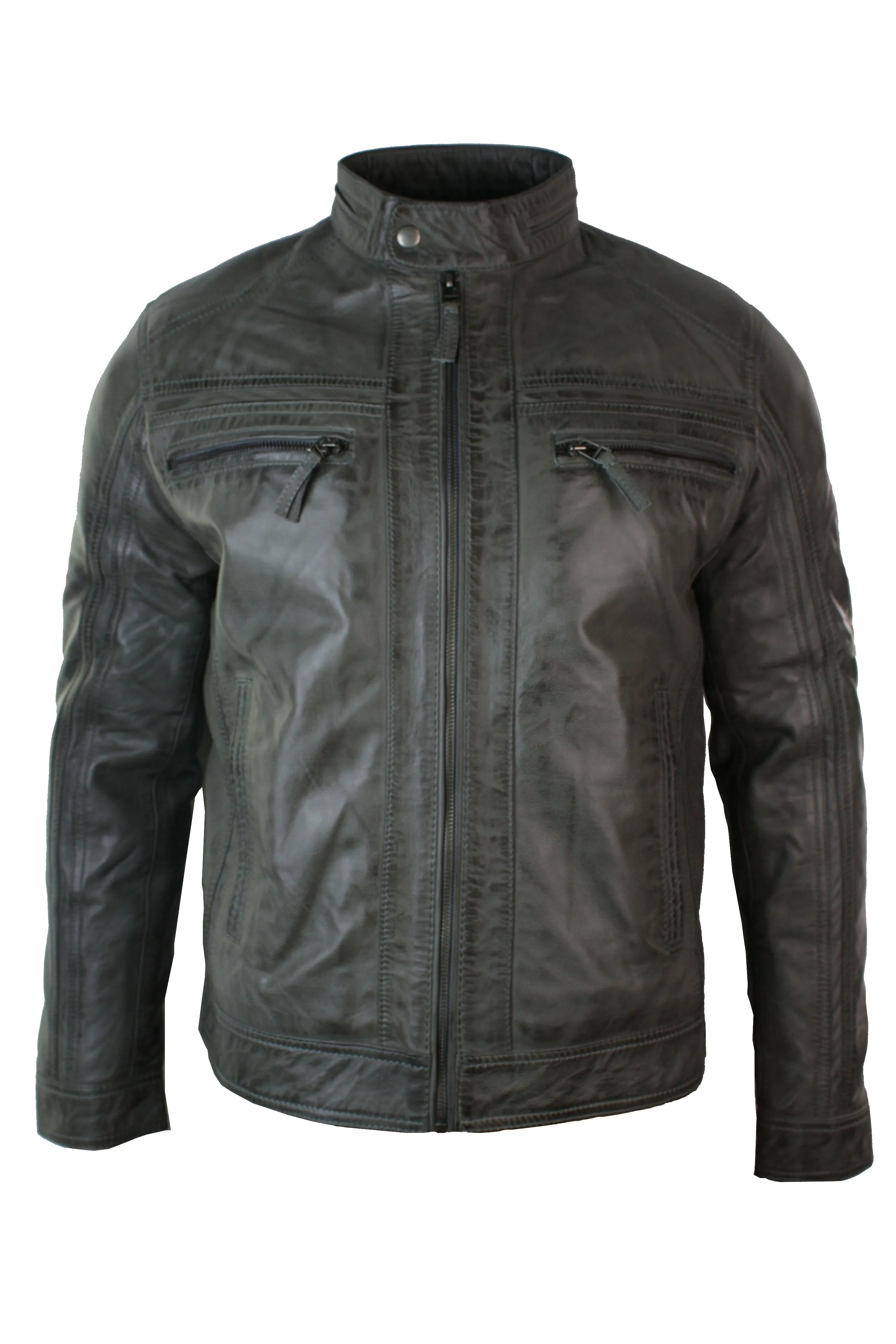Zipped Biker Soft Leather Jacket