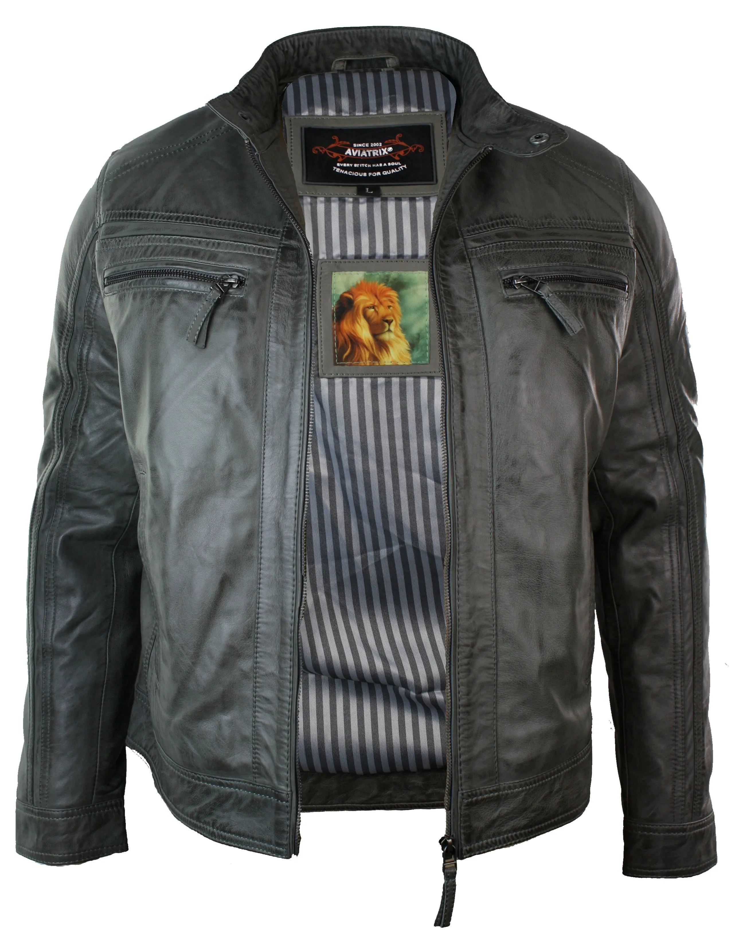 Zipped Biker Soft Leather Jacket